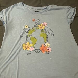 SO Light Blue Turtle Graphic Tee